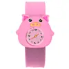 Reloj para niños reloj de raqueta de dibujos animados anillo de presión de juguete de silicona para estudiante de jardín de infantes escuela primaria página de cerdo de dibujos animados reloj electrónico