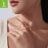 Yinziyun Original s925 Plata Pura Pendientes de Flor de Cerezo Rosa Anillo Juego de Joyería Anillo y Pendientes Suaves y Dulces