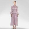 Vestido largo de cintura plisada, luminoso, con borlas pequeñas y diamantes, estilo industrial pesado, diseño de nicho francés, 1915