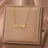 Colar com Pingente de Letra Inglesa Mama em Aço Inoxidável para Mulheres Novo Produto Transfronteiriço Corrente de Clavícula Elegante de Nicho High-End