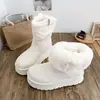 Botas de neve forradas com fleece, com sola grossa, que aumentam a altura e são espessas para mulheres, novo estilo de inverno 2026, versáteis, quentes e antiderrapantes, botas curtas