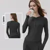 Ropa de Yoga Ajustada de Manga Larga para Mujer, Tops Fitness Moldeadores de Cintura de Modal, Camisetas de Yoga Transpirables para Entrenamiento Deportivo