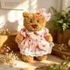 Solo la Ropa - 28/36/47cm Oso de Peluche de Barcelona Traje Azul Profundo Vestido de Novia de Satén Ropa Traje de Oso de Repuesto