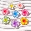 Accesorios de resina de flor transparente con degradado de cinco pétalos para manualidades con pegamento de crema para fundas de teléfono, pasadores para el pelo, vasos de agua y dijes para zapatos