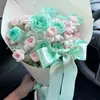 Serie de Color Sólido Cinta Verde Menta Cinta de Algodón Brillante por Ambos Lados Lazo para Ramo de Flores Corbata de Moño Cinta Floral para Manualidades