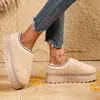 Botas de nieve para mujer de talla grande transfronterizas, nuevo modelo de invierno, forradas de polar, engrosadas, cálidas, de suela gruesa, que aumentan la altura, botas de algodón esponjoso, en stock