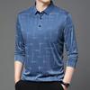Camiseta POLO clásica de algodón de manga larga para hombres de mediana edad y mayores, camiseta con bolsillo real para padre, chaqueta de versión holgada