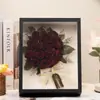 Flor Eterna Rosa Roja Terminada Flor Real Flor Seca Marco de Fotos Cumpleaños Femenino Nicho Regalo de San Valentín de Gama Alta Día de la Madre