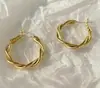 Pendientes Minimalistas de Aro Retorcido, Modernos y Elegantes, Personalidad Única, Estilo Fresco de Celebridad de Internet, Aros Simples para Oreja