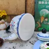 Chaleira de esmalte com coador para ferver água, espessada para fazer chá, adequada para uso doméstico, estilo étnico, compatível com fogões de indução