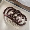 Elástico de Cabelo com Pérolas para Mulheres, Corda Elegante para Rabo de Cavalo, Não Danifica, Elástico Durável, Acessório de Cabelo Simples e Fashion