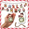 10 Peças da Série Paraquedas do Papai Noel Artesanal de Madeira Decorações para Casa Jardim Presente de Feriado Enfeites Pendurados Madeira Teca