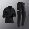 Ropa de Entrenamiento Media Cremallera para Hombre, Cálida con Forro de Forro Polar, Secado Rápido, Manga Larga, Top para Correr Otoño e Invierno, Camiseta Deportiva para Fitness