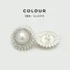 Botones Redondos de Flor de Metal, Suéter de Cachemira de Alta Gama, Botones para Ropa de Abrigo de Piel para Mujer, Botones con Forma de Flor de Perla Incrustados con Diamantes