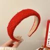 Diadema marrón con calavera en la parte superior para otoño e invierno, diadema retro francesa para mujer, pinza para el pelo antideslizante para lavarse la cara, nuevo tocado para coleta de celebridad de Internet