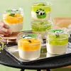 Taza de Pudín Especial para Leche de Doble Pared Gelatina de Leche de Coco Bol de Yogur Caja de Embalaje Desechable de Plástico Transparente para Postre de Gelatina de Frutas