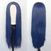 Amazon Transfronterizo Nueva Moda Europea y Americana Peluca Azul Negro Rojo Peluca Tocado Peluca Larga Recta