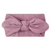 Nuevo Bebé 23 Colores Accesorios para el Cabello con Capucha Niños Color Sólido Suave Ancho Orejas de Conejo Diadema de Nailon Turbante para Bebé
