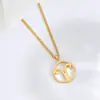 Pingente pingente de 12 constelações aço inoxidável joia de ouro 18K moda simples colar acessórios transfronteiriços europeus e americanos corrente clavícula