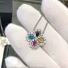 Versión Alta Collar de Mariposa Completamente Diamantado Harry Winston HW para Mujer Oro Blanco Cadena de Clavícula Flor de Lirio Trébol Lujo Ligero Sensación de Alta Gama