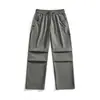 Calça Casual Estilo Americano com Cintura Elástica, Versátil para Homens e Mulheres, Temperamento Jovem, Calça Longa para o Dia a Dia, Calça Esportiva para Caminhada e Trekking ao Ar Livre