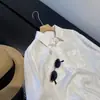 Conjunto de Camisa Casual de Lino Estilo Old Money para Mujer, Verano Blanco Simple Delgado Algodón-Lino Ropa con Protección Solar 7630