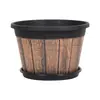 Macetas Imitación Madera, Macetas Gruesas y Duraderas, Macetas Grandes de Piso para Jardín, Macetas Grandes de Plástico para Plantas Verdes de Interior, Macetas Creativas de Plástico