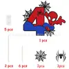 Decoración de pastel de cumpleaños de Spider-Man transfronteriza, tarjeta de pastel para fiesta temática de superhéroes con brillo de doble cara