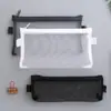 Estuche simple coreano para lápices, transparente de malla, para exámenes, masculino, gran capacidad, bolsa de papelería, bolsa de almacenamiento de archivos