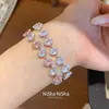 Pulsera colgante geométrico de circón estilo minimalista francés, pulsera personalizada de nicho de lujo ligero de alta gama, joyería dulce y elegante para mujer