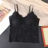 Verano 2026 Nuevo Sexy Encaje Espalda Hermosa Camisola Integrada con Almohadillas en el Pecho Lencería para Mujeres Verano Delgado