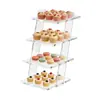 Soporte de Exhibición de Postres de Acrílico de Cuatro Niveles para Cupcakes, Donas, Pan Desmontable para Bodas, Fiestas, Comida
