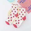 Meias da Moda Estilo Coreano para Mulheres com Meias de Cano Médio com Borda de Cogumelo, Meias de Cano Médio Fofas de Frutas, Meias de Algodão Fofas Estilo Japonês com Desenhos Animados para Mulheres