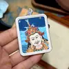 Regong Xizang Nepal Thangka Pintado à Mão Puro Lótus 4*5 Pingente Pingente