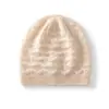 Coleção nova outono/inverno com padrão ondulado: 100% cashmere puro, cor sólida, chapéu quente, gorro de malha, chapéu de lã, chapéu para cobrir a cabeça, chapéu que cobre as orelhas
