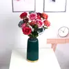 Rosa Artificial Tallo Único 3 Cabezas Ramo de Rosas Búlgaras Pasillo de Boda Decoración del Hogar Comercio Electrónico Transfronterizo Caliente