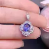 Ventas Directas de Fábrica Nuevo Colgante de Plata Esterlina Incrustado con Tanzanita Natural Regalo de Cumpleaños para Mujer Fabricante Mayorista Se Puede Enviar en Nombre de Otros