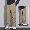 Calça de Trabalho Retro Americana Masculina Verão Fina Reta Solta Perna Larga Casual Longa Seda de Gelo Secagem Rápida Paraquedista
