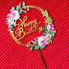 Fabricantes de cartões de bolo de acrílico com impressão colorida tridimensional transfronteiriça diretamente para decoração de bolo de aniversário, casamento, Feliz Bolo
