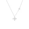 Collar de Diamante Brillante Doble Trébol de Cuatro Hojas Circonita para Mujer, Diseño de Nicho de Lujo Ligero, Estilo Ins, Exquisita Cadena para Clavícula al por Mayor