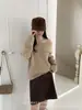 Suéter holgado de hombros descubiertos para mujer, nuevo jersey de punto acanalado de corte suelto para otoño e invierno, top versátil
