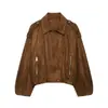Roupas Femininas Transfronteiriças 2026 Estilo Europeu e Americano Moda Solta Textura de Veludo Jaqueta de Lapela de Manga Longa para Mulheres F526127