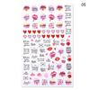 Nuevas pegatinas de uñas transfronterizas ins mariposa colorida rosa roja amor patrón de letras inglesas pegatinas de uñas de moda