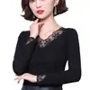 Camiseta interior engrosada para mujer, camiseta de manga larga adelgazante, nuevo top elegante de otoño e invierno, capa interior para cubrir el vientre y mantenerse abrigada