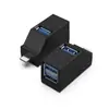 Mini hub USB de expansão portátil em liga de alumínio com 3 portas USB 3.0 e 2.0 em linha