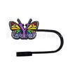 Comercio electrónico transfronterizo mariposa morada letra tapa de goma para popote de goma 8mm10mm a prueba de polvo joyería para popote tubo recto joyería diy