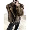 Jaqueta Masculina de Inverno Grossa Quente Moda Estilo Coreano 2024 Jaqueta de Algodão com Gola Reversível