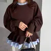 Japón Corea Estilo Coreano Comercio Exterior Exportación Primavera Otoño Invierno Sudadera con Capucha Chaqueta Manga Larga Top Falso de Dos Piezas Camiseta Base