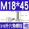 Tornillo Hexagonal Exterior de Acero Inoxidable 316 Perno Hexagonal Exterior M3M4M5M6M8M10M12M14M16M18M20M24