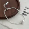 Pulsera S925 de Plata Simple Doble Entrelazada en Capas para Mujer Estilo Coreano Blogger Estilo Ins Joyería en Capas Nuevo Llegada